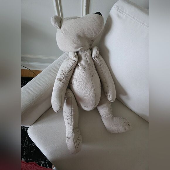 Ballard Designd Decorative Large Linen Blend Nursery Bear 26" - Picture 3 of 9